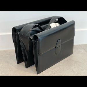 Alexander Wang black glazed leather large Racketeer handbag purse